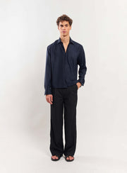 Dark Blue Drape Shirt